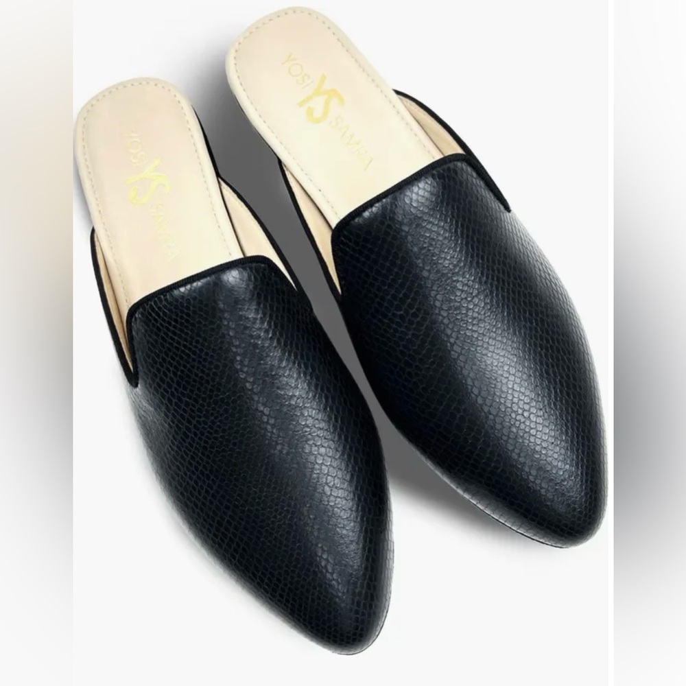 Yosi Samra women’s vidi snake embossed mule